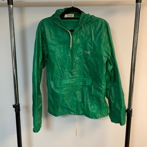Vintage The Fox JCPenney Green Half-Zip Windbreaker Hoodie Size M